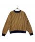 stussy（ステューシー）の古着「Vertical Dot Striped Ls Crew(バーティカル ドット ストライプド エルエス クルー)」｜ベージュ×ネイビー