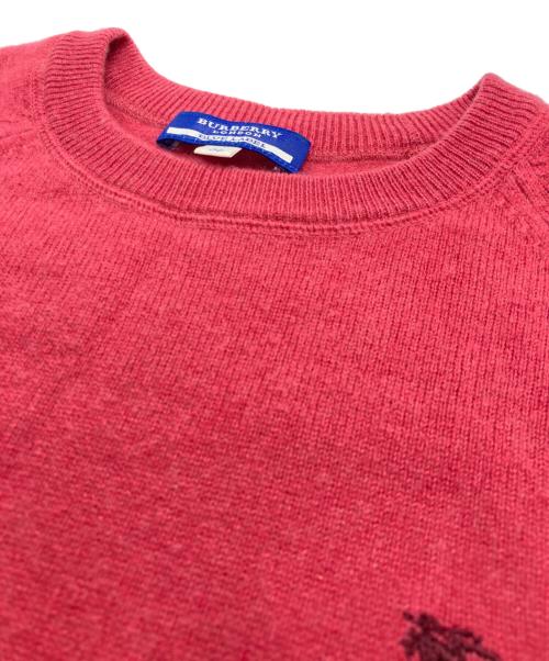 BURBERRY BLUE LABEL（バーバリー ブルー レーベル）BURBERRY BLUE LABEL (バーバリー ブルー レーベル) ホース刺繍ウールカシミヤニット ピンク サイズ:SIZE Mの古着・服飾アイテム