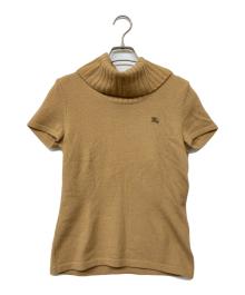 BURBERRY BLUE LABEL（バーバリー ブルー レーベル）の古着「ホース刺繍ウールブレンドハイネックニット」｜ベージュ