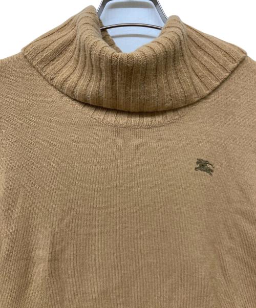 BURBERRY BLUE LABEL（バーバリー ブルー レーベル）BURBERRY BLUE LABEL (バーバリー ブルー レーベル) ホース刺繍ウールブレンドハイネックニット ベージュ サイズ:SIZE Mの古着・服飾アイテム