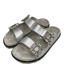 Roger Vivier（ロジェ ヴィヴィエ）の古着「SLIDY VIV STRASS BUCKLスライディー ヴィヴ ストラス バックル」｜シルバー