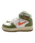 NIKE AIR FORCE 1 MID QS WHITE/TOTAL ORANGE-OIL GREEN-SAIL/エア フォース 1 ミッド キューズ ホワイト/トータルオレンジ-オイルグリーン-セイル ホワイト×グリーン サイズ:27：5000円