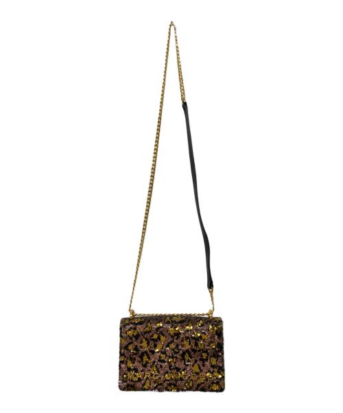 MARC JACOBS（マークジェイコブス）MARC JACOBS (マークジェイコブス) ダブルテイクスパンコールショルダーバッグ ブラウン×ゴールドの古着・服飾アイテム