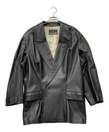 TRUSSARDI（トラサルディ）の古着「シープスキンレザーコート」｜ブラック
