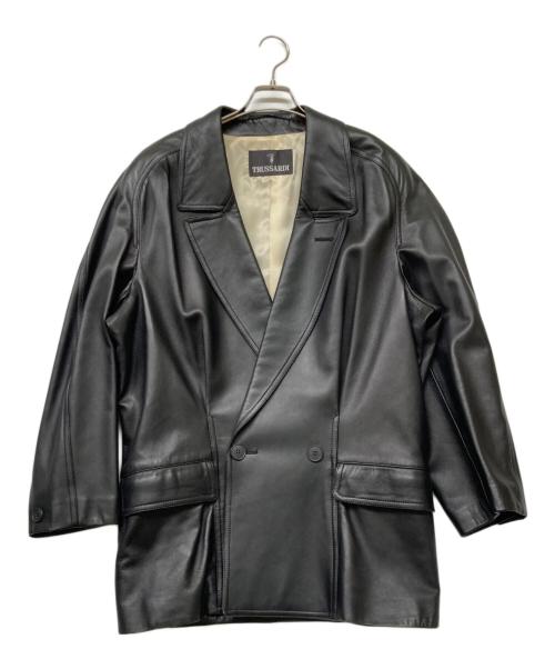 TRUSSARDI（トラサルディ）TRUSSARDI (トラサルディ) シープスキンレザーコート ブラック サイズ:不明の古着・服飾アイテム