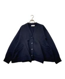 nagonstans（ナゴンスタンス）の古着「24SS curve drape cardigan24エスエス カーブ ドレープ カーディガン」｜ネイビー