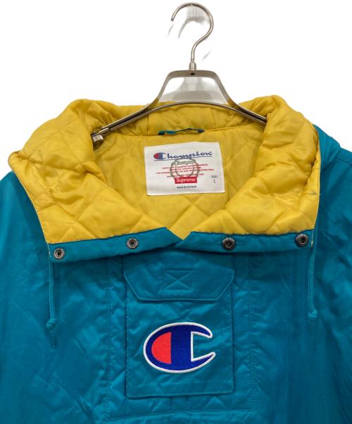 Champion（チャンピオン）Champion (チャンピオン) SUPREME (シュプリーム) Pullover Parka / プルオーバーパーカ ブルー サイズ:Lの古着・服飾アイテム