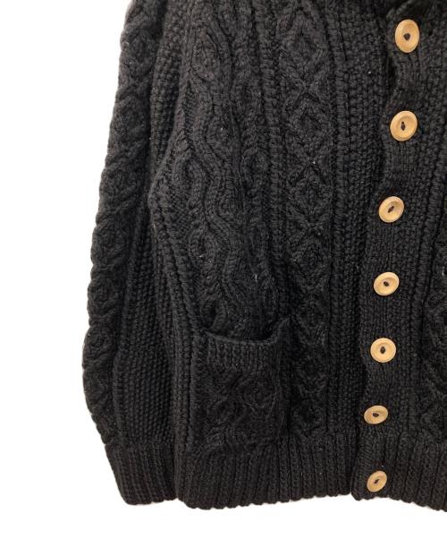 INVERALLAN（インバーアラン）INVERALLAN (インバーアラン) 3Aアランニットカーディガン ブラック サイズ:表記無しの古着・服飾アイテム