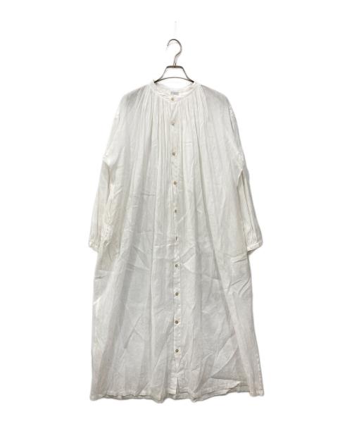 ichi（イチ）ichi (イチ) リネンコットンギャザーシャツワンピース ホワイト サイズ:Freeの古着・服飾アイテム