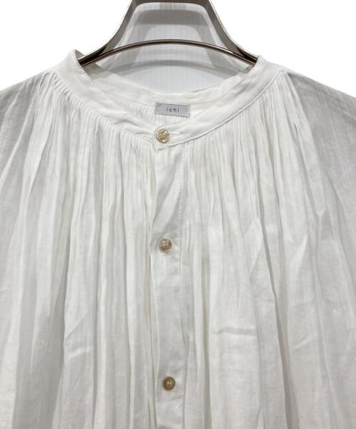 ichi（イチ）ichi (イチ) リネンコットンギャザーシャツワンピース ホワイト サイズ:Freeの古着・服飾アイテム