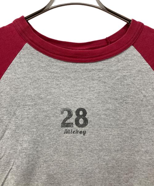 THE Disney Store（ザ ディズニー ストア）THe DISNEY STORE (ザ ディズニー ストア) ラグランTシャツ エンジ×グレー サイズ:XXLの古着・服飾アイテム