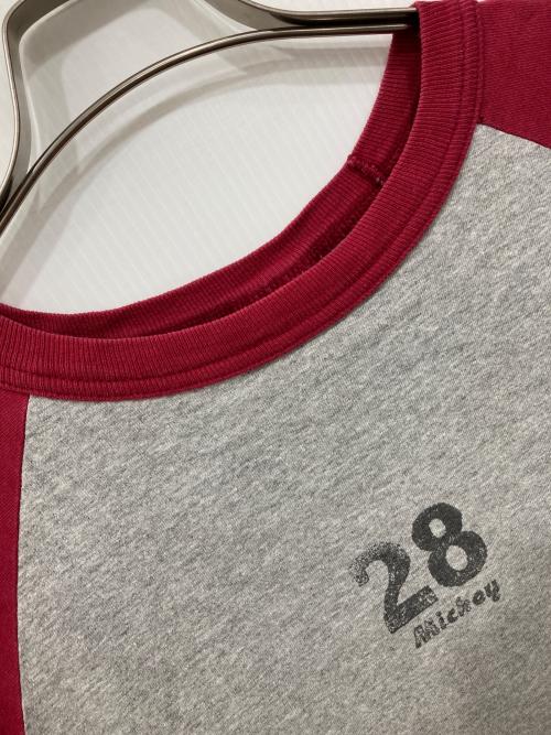 THE Disney Store（ザ ディズニー ストア）THe DISNEY STORE (ザ ディズニー ストア) ラグランTシャツ エンジ×グレー サイズ:XXLの古着・服飾アイテム