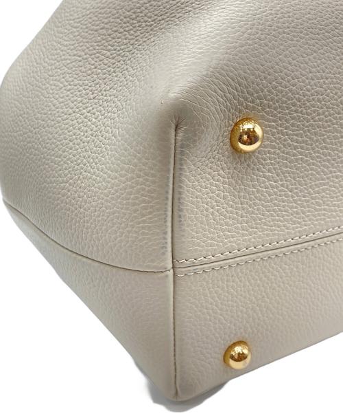 POLENE（ポレーヌ）POLENE (ポレーヌ) 2WAYレザーショルダーバッグ アイボリーの古着・服飾アイテム