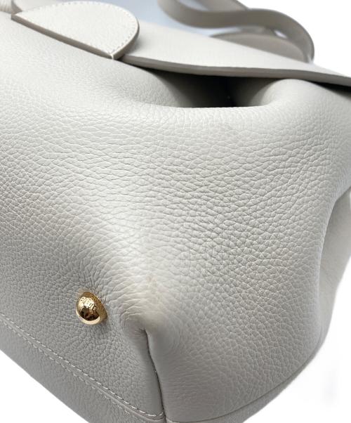 POLENE（ポレーヌ）POLENE (ポレーヌ) 2WAYレザーショルダーバッグ アイボリーの古着・服飾アイテム