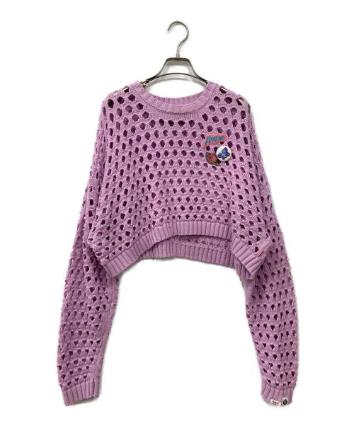 Aape BY A BATHING APE（エーエイプ バイ アベイシングエイプ）AAPE BY A BATHING APE (エーエイプ バイ アベイシングエイプ) クロップド セーター ピンク サイズ:XSの古着・服飾アイテム