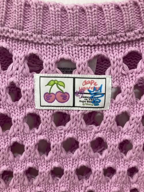 Aape BY A BATHING APE（エーエイプ バイ アベイシングエイプ）AAPE BY A BATHING APE (エーエイプ バイ アベイシングエイプ) クロップド セーター ピンク サイズ:XSの古着・服飾アイテム