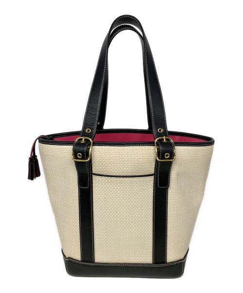 COACH（コーチ）COACH (コーチ) ストロートートバッグ ブラック×ホワイトの古着・服飾アイテム