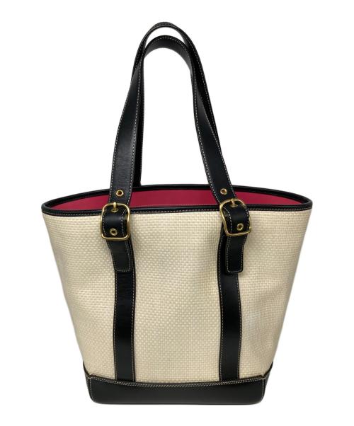 COACH（コーチ）COACH (コーチ) ストロートートバッグ ブラック×ホワイトの古着・服飾アイテム