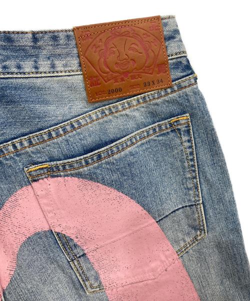 EVISU（エヴィス）EVISU (エヴィス) Daicock Print Baggy Jeans インディゴ サイズ:33×34の古着・服飾アイテム