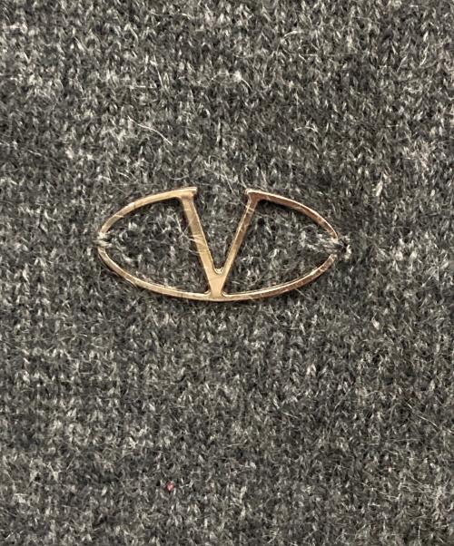 VALENTINO（ヴァレンティノ）VALENTINO (ヴァレンティノ) カシミヤロゴニット グレー サイズ:Lの古着・服飾アイテム