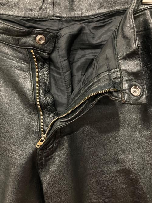 prms（ピーアールエムエス）PRMS (ピーアールエムエス) カウレザーパンツ ブラック サイズ:34の古着・服飾アイテム