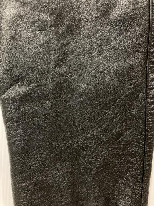 prms（ピーアールエムエス）PRMS (ピーアールエムエス) カウレザーパンツ ブラック サイズ:34の古着・服飾アイテム