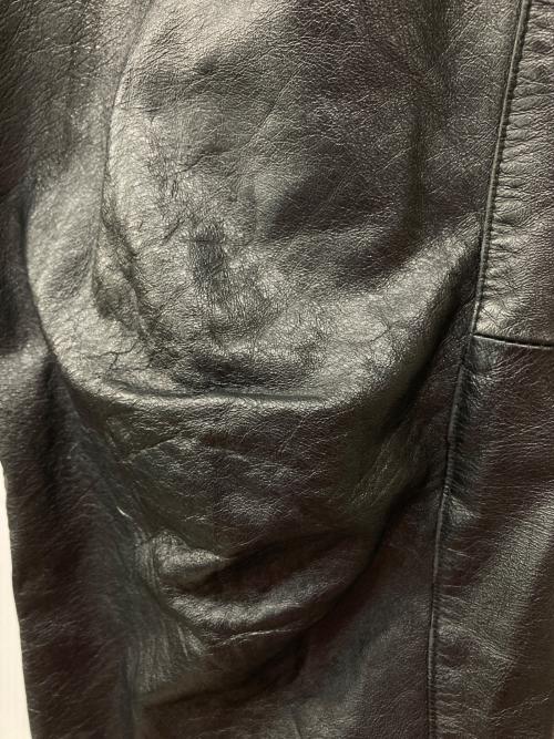 prms（ピーアールエムエス）PRMS (ピーアールエムエス) カウレザーパンツ ブラック サイズ:34の古着・服飾アイテム