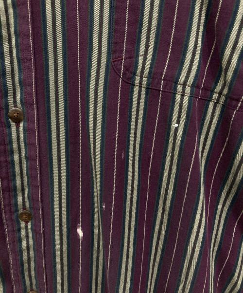 Eddie Bauer（エディーバウアー）Eddie Bauer (エディーバウアー) ストライプBDシャツ パープル サイズ:XLの古着・服飾アイテム