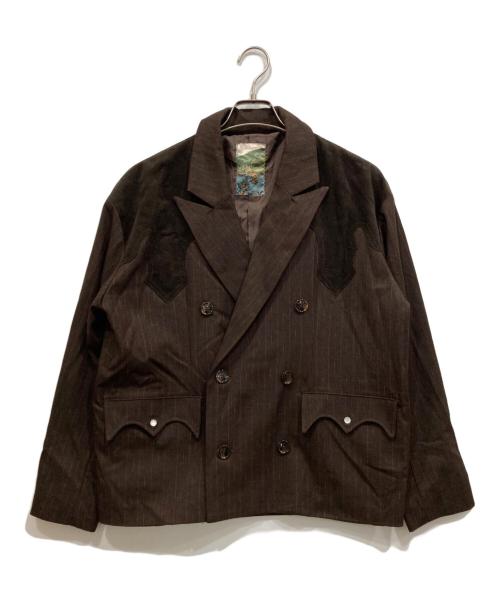 Ballsy.Brothers（ボールジーブラザーズ）Ballsy.Brothers (ボールジーブラザーズ) ウエスタンストライプセットアップ ブラウン サイズ:Mの古着・服飾アイテム