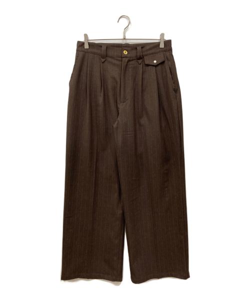 Ballsy.Brothers（ボールジーブラザーズ）Ballsy.Brothers (ボールジーブラザーズ) ウエスタンストライプパンツ ブラウン サイズ:Lの古着・服飾アイテム