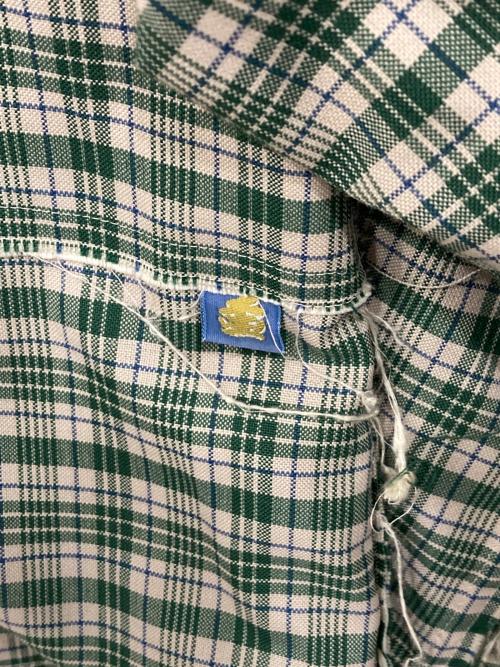 T.Cablin（カブリン）T.Cablin (カブリン) チェック カットオフ アノラックパーカー グリーン×ホワイト サイズ:Fの古着・服飾アイテム