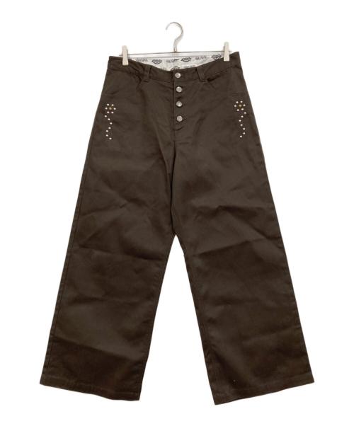 Dickies（ディッキーズ）Dickies (ディッキーズ) BAD WAY (バッドウェイ) スタッズチノパン　BW1131 ブラウン サイズ:Lの古着・服飾アイテム
