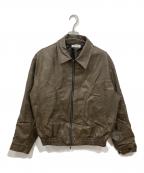 NOS COULEURSノ クールール）の古着「エコレザースタッズジャケット」｜ブラウン