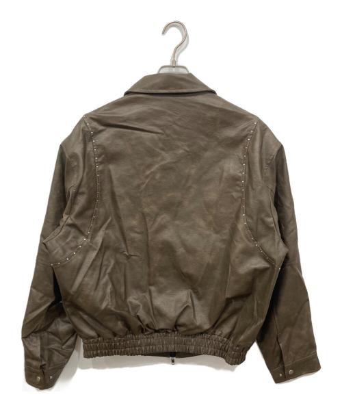 NOS COULEURS（ノ クールール）NOS COULEURS (ユーズド) エコレザースタッズジャケット ブラウン サイズ:FREEの古着・服飾アイテム