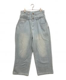Student Apathy（スチューデント・アパシー）の古着「ダブルウエストバギーデニムパンツ　Double Waist Baggy Denim」｜インディゴ