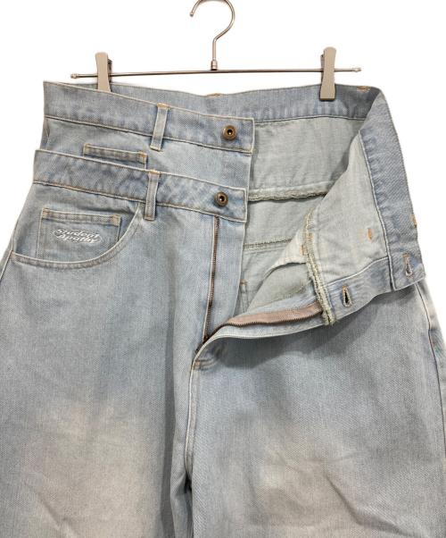 Student Apathy（スチューデント・アパシー）Student Apathy (スチューデント・アパシー) ダブルウエストバギーデニムパンツ　Double Waist Baggy Denim インディゴ サイズ:Lの古着・服飾アイテム