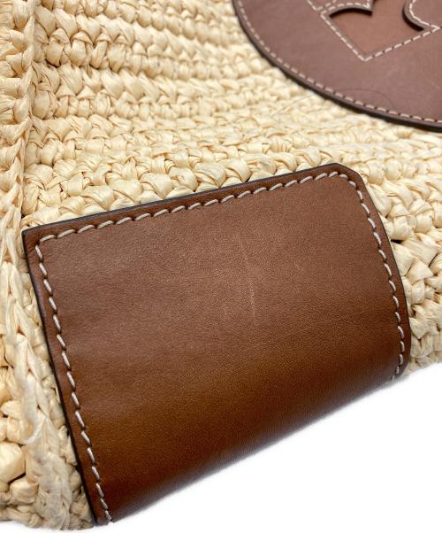 TORY BURCH（トリーバーチ）TORY BURCH (トリーバーチ) カゴトートバッグ　エラ ストローミニトート アイボリーの古着・服飾アイテム