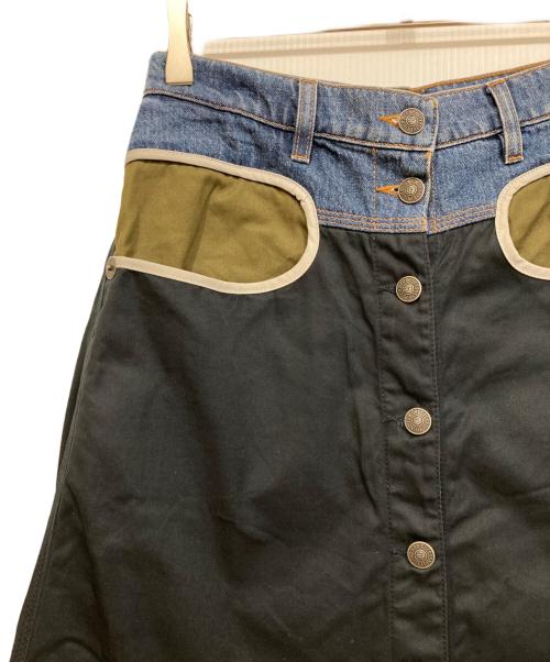 DIESEL（ディーゼル）DIESEL (ディーゼル) 切替スカート インディゴ サイズ:26の古着・服飾アイテム