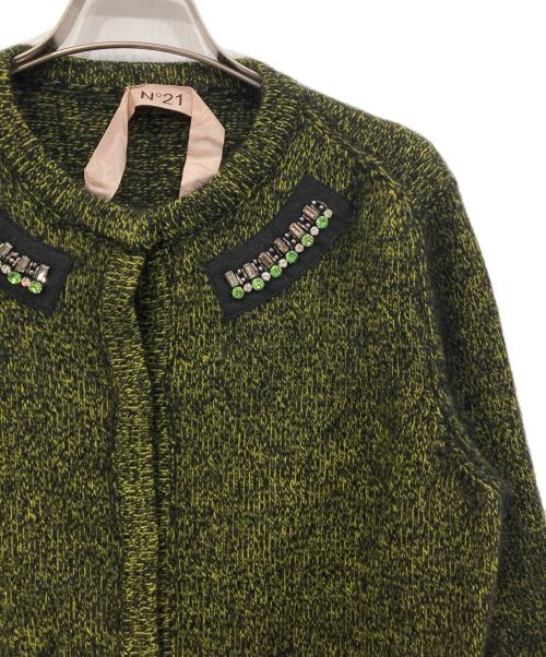 N°21（ヌメロヴェントゥーノ）N°21 (ヌメロヴェントゥーロ) アンゴラ混ニットカーディガン グリーン サイズ:表記なしの古着・服飾アイテム