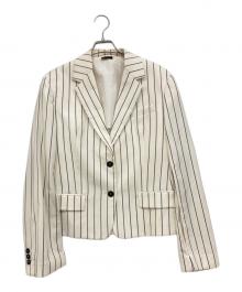 JIL SANDER（ジルサンダー）の古着「ストライプテーラードジャケット　JSWK135324」｜アイボリー