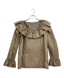 Yves Saint Laurent（イヴサンローラン）の古着「フリルブラウス」｜ベージュ