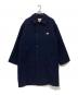 DANTON（ダントン）の古着「ウールライトパイルロングコート ステンカラーコート」｜ネイビー