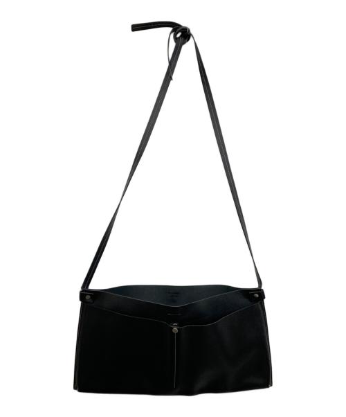 JIL SANDER（ジルサンダー）JIL SANDER (ジルサンダー) ダブルポケット レザーベルトバッグ ブラックの古着・服飾アイテム