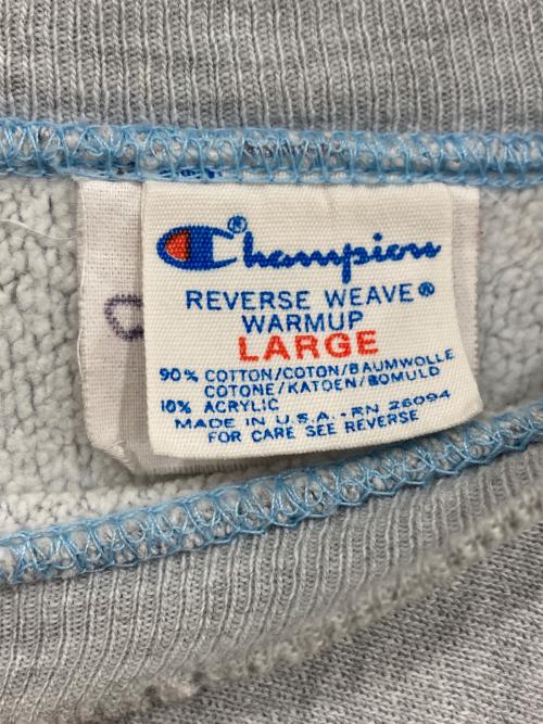 Champion REVERSE WEAVE（チャンピオン リバース ウィーブ）Champion REVERSE WEAVE (チャンピオン リバース ウィーブ) 二段ロゴリバースウィーブスウェット グレー サイズ:LARGEの古着・服飾アイテム