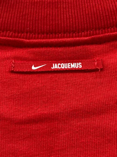 NIKE（ナイキ）NIKE (ナイキ) JACQUEMUS (ジャックムス) ロゴダメージ加工カットソー レッド サイズ:Sの古着・服飾アイテム