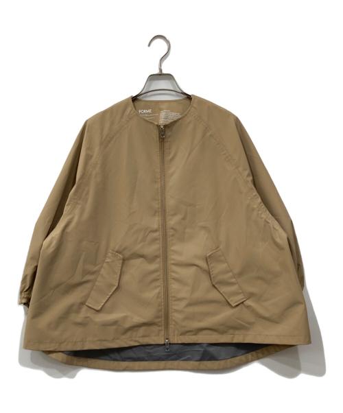 forme（フォルメ）forme (フォルメ) 撥水ノーカラーブルゾン ベージュ サイズ:Freeの古着・服飾アイテム