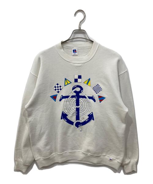 RUSSELL ATHLETIC（ラッセルアスレチック）RUSSELL ATHLETIC (ラッセルアスレチック) プリントスウェット ホワイト サイズ:XLの古着・服飾アイテム
