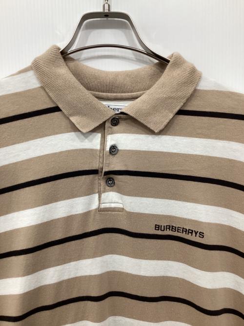 Burberry's（バーバリー）Burberry's (バーバリー) ポロシャツ ベージュ×ホワイト サイズ:Mの古着・服飾アイテム