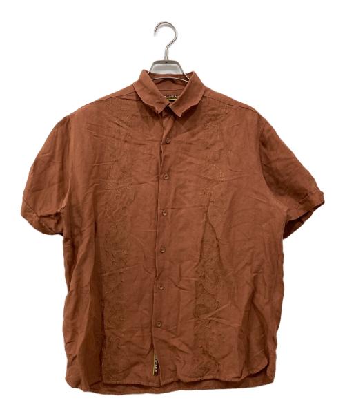 cubavera（キューバベラ）CUBAVERA (キューバベラ) リネン混シャツ ブラウン サイズ:Mの古着・服飾アイテム