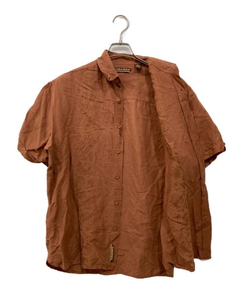 cubavera（キューバベラ）CUBAVERA (キューバベラ) リネン混シャツ ブラウン サイズ:Mの古着・服飾アイテム